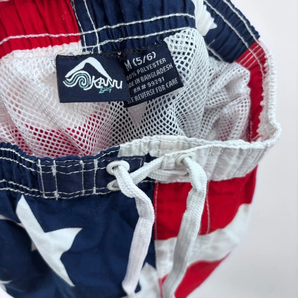 Boys Patriotic Swim Trunks American Flag Stars Stripes Swimwear Swimsuit‎
